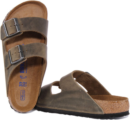 Sandali Birkenstock Arizona | Pelle nabuk oliva da donna