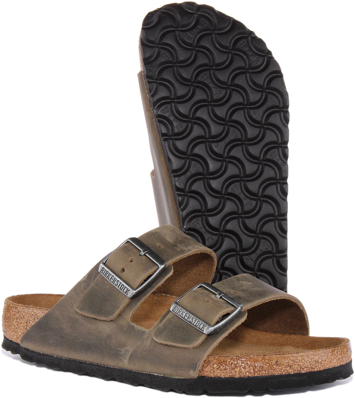 Sandali Birkenstock Arizona | Pelle nabuk oliva da donna