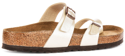 Birkenstock Mayari-sandalen | Parelwit Birko-Flor - metallic afwerking voor dames