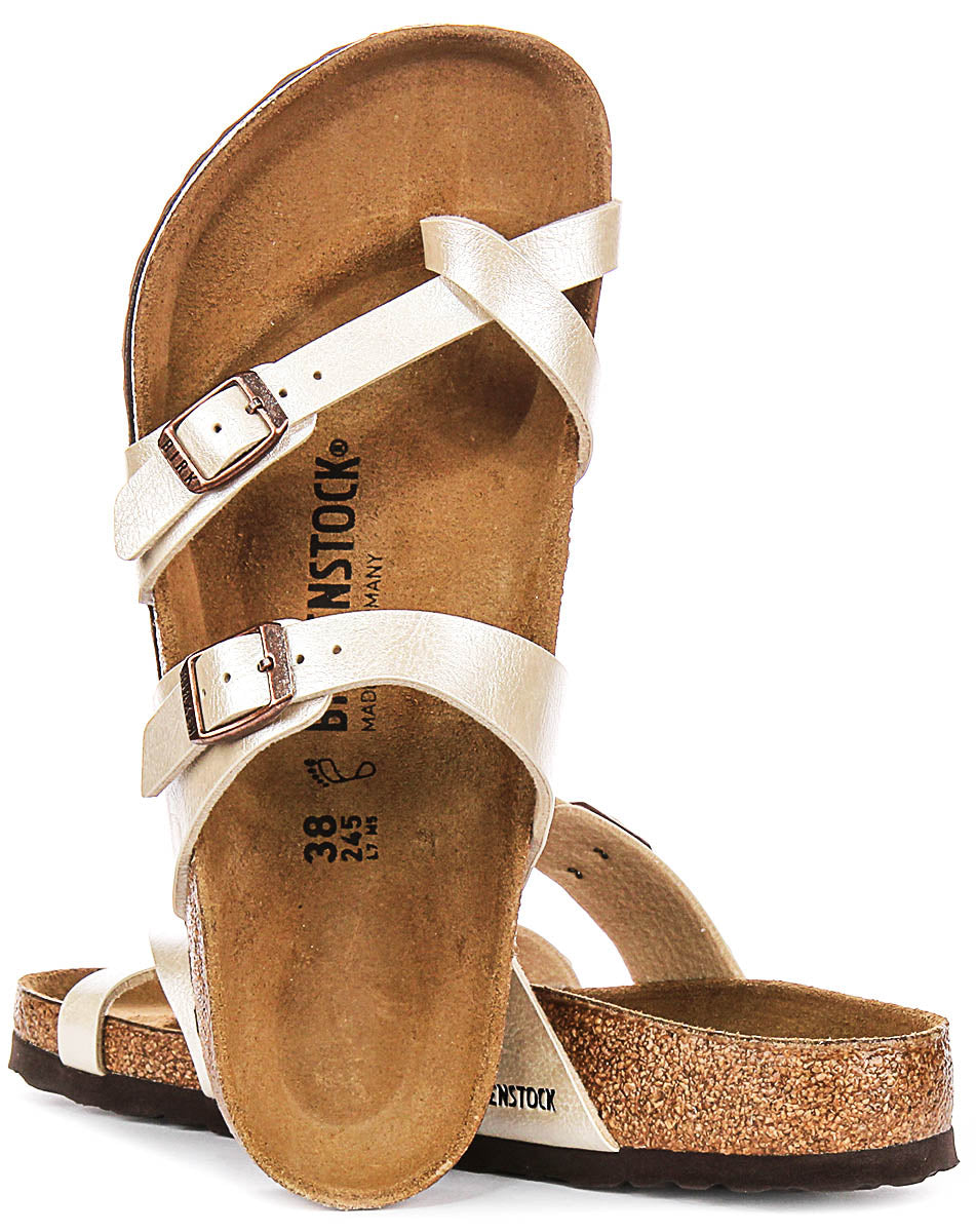 Birkenstock Mayari-sandalen | Parelwit Birko-Flor - metallic afwerking voor dames