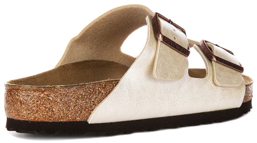 Sandalias Birkenstock Arizona | Birko-Flor blanco perla para mujer - Ajuste regular
