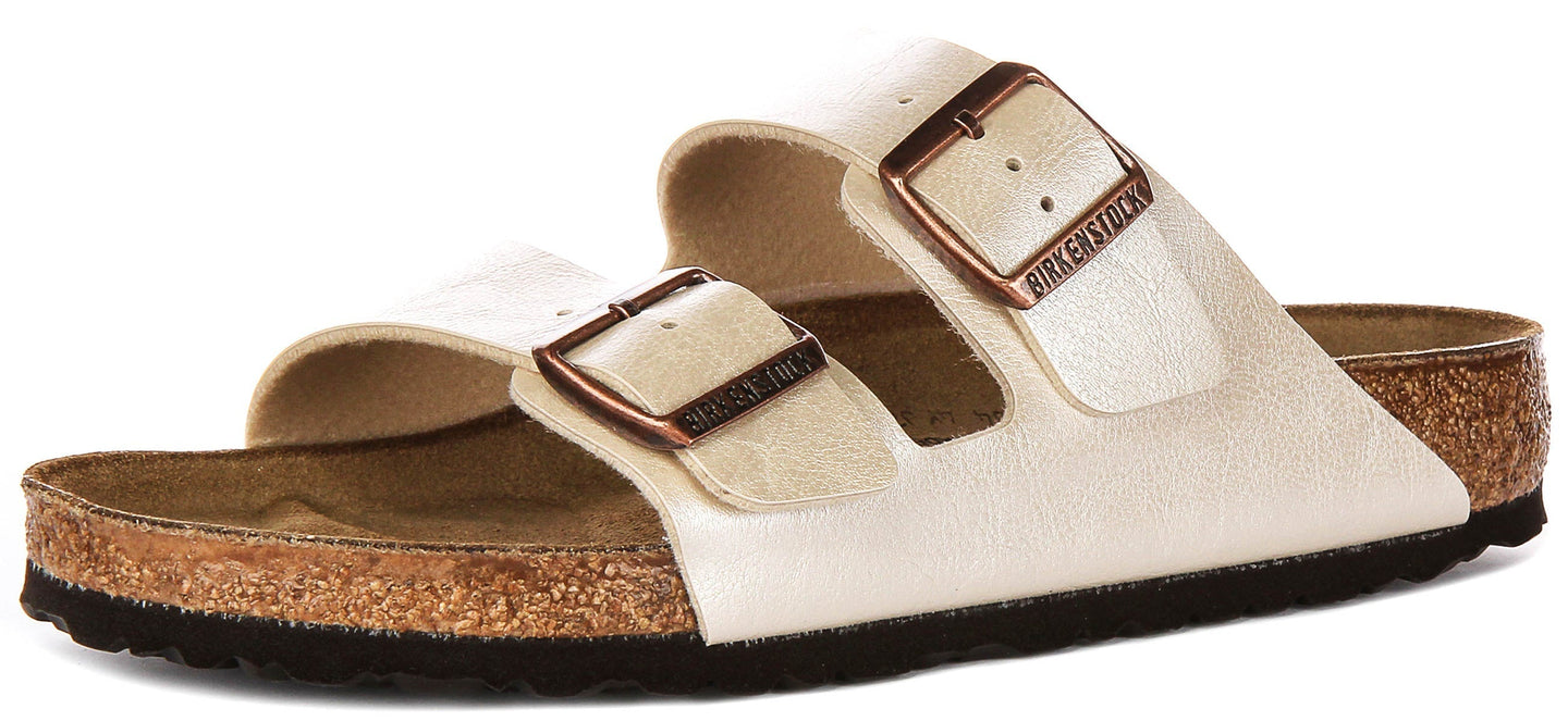 Sandalias Birkenstock Arizona | Birko-Flor blanco perla para mujer - Ajuste regular