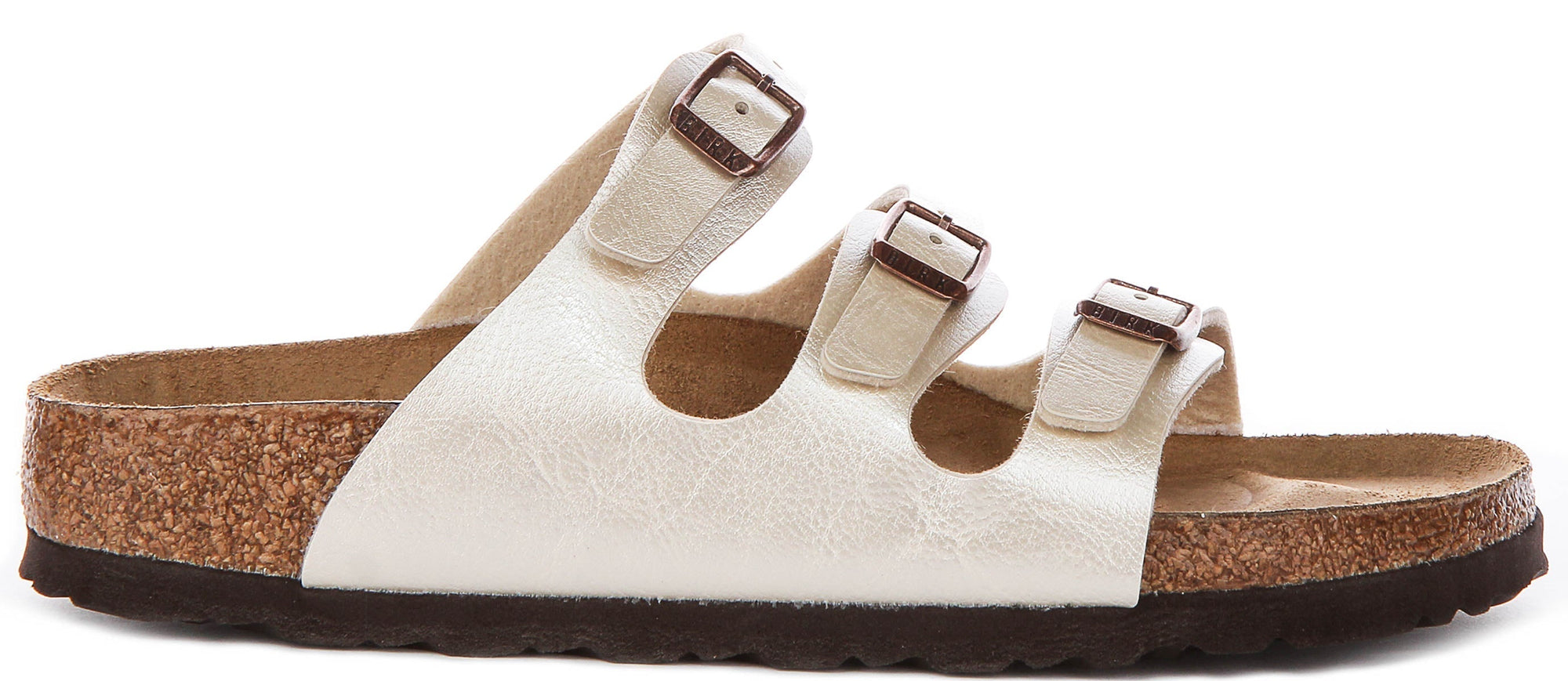 Birkenstock Florida-sandaler | pärlvit Birko-Flor för kvinnor – smal passform