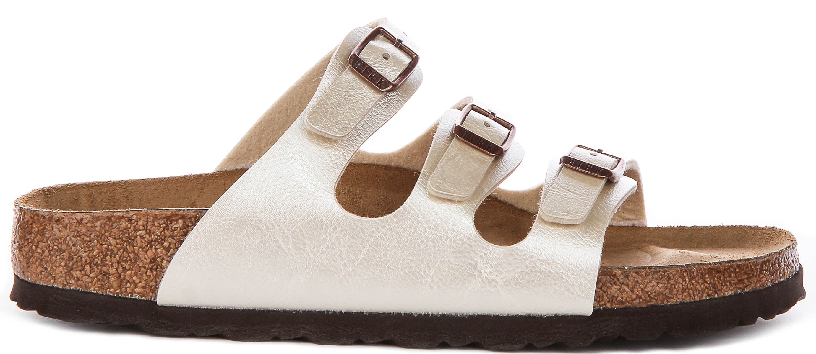 Birkenstock Florida-sandaler | pärlvit Birko-Flor för kvinnor – smal passform