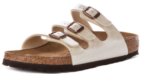Birkenstock Florida-sandaler | pärlvit Birko-Flor för kvinnor – smal passform