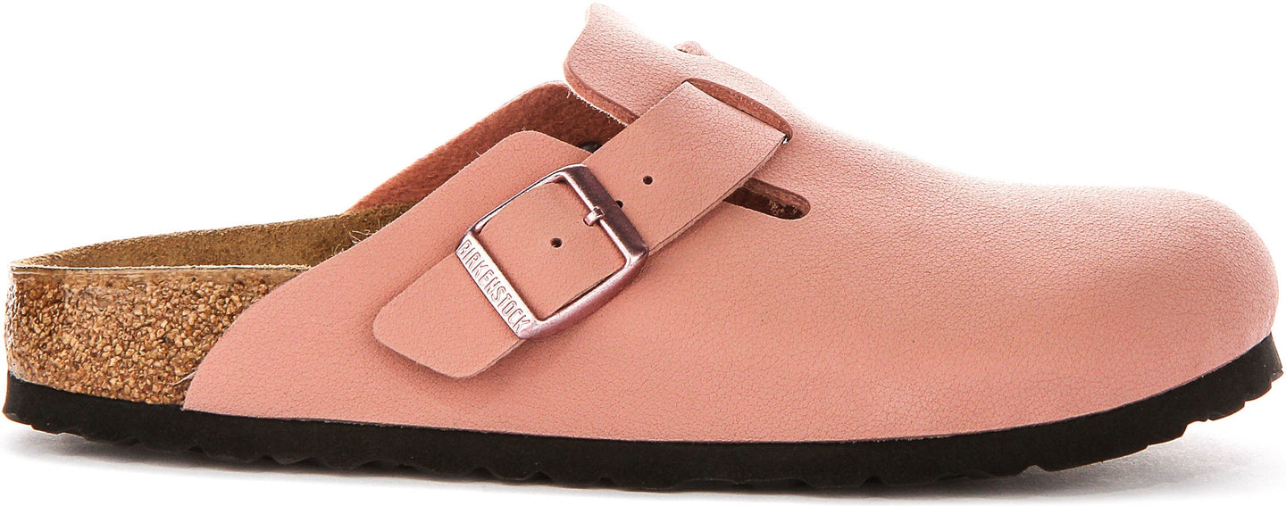 Sabots Birkenstock Boston | Birko-Flor rose pour enfant - coupe étroite