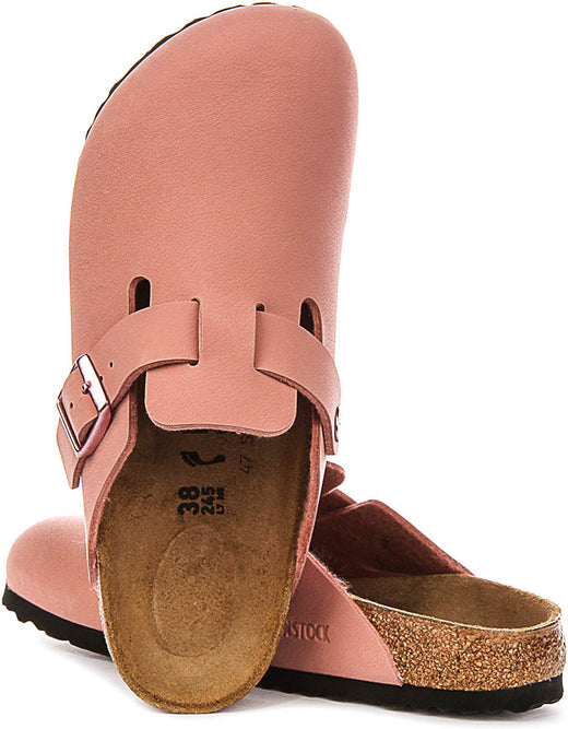 Sabots Birkenstock Boston | Birko-Flor rose pour enfant - coupe étroite