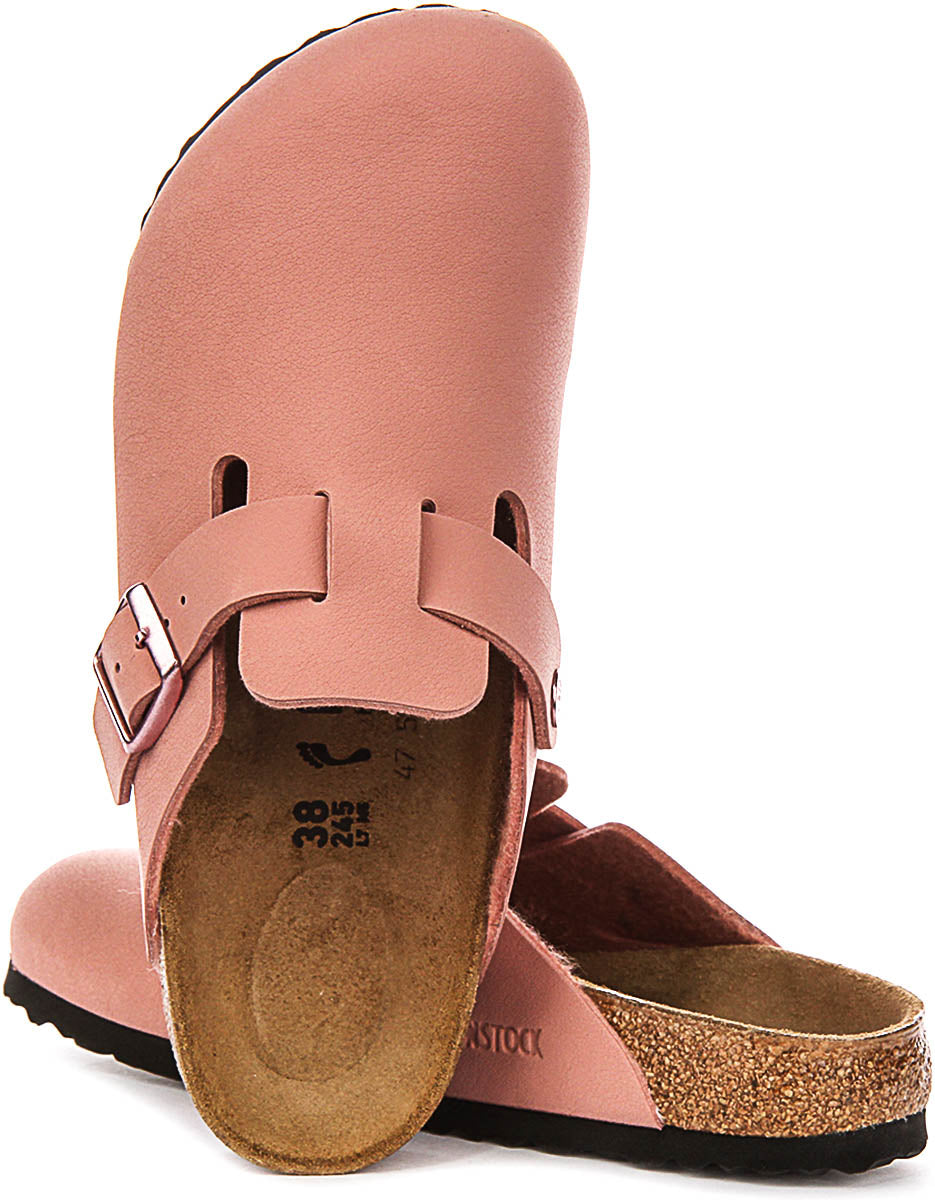 Sabots Birkenstock Boston | Birko-Flor rose pour enfant - coupe étroite