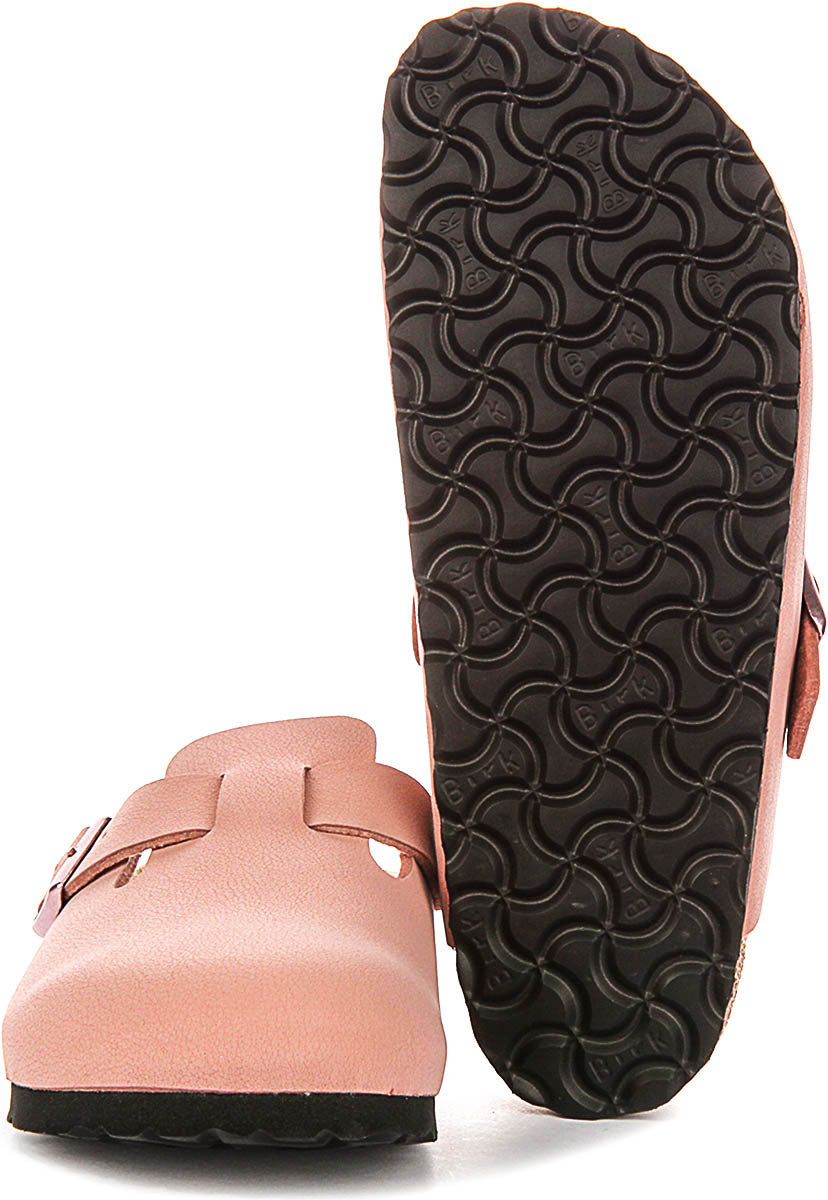 Sabots Birkenstock Boston | Birko-Flor rose pour enfant - coupe étroite
