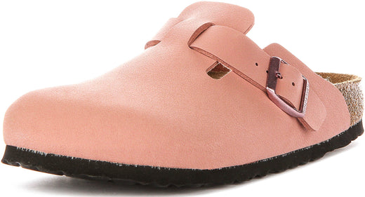 Sabots Birkenstock Boston | Birko-Flor rose pour enfant - coupe étroite