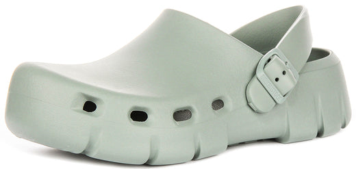 Birkenstock Birki Flow sabots | EVA vert sauge pour femmes - coupe standard