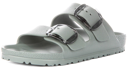 Sandales Birkenstock Arizona | EVA vert sauge - grande boucle pour femme - coupe étroite