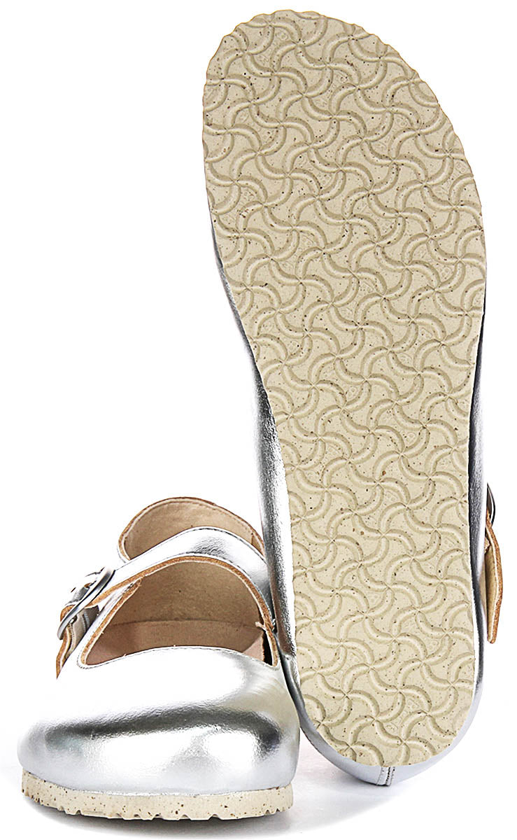 Scarpe Birkenstock Tracy | Tomaia argentata in materiale caratteristico Birkenstock per uomo e donna