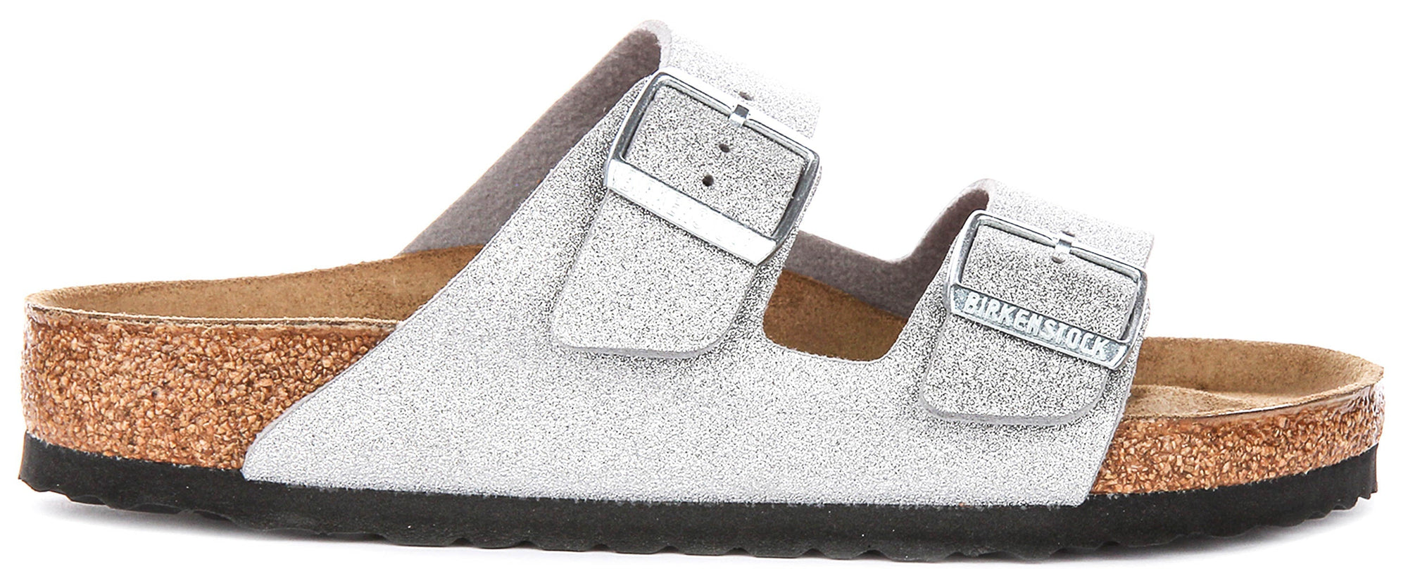 Sandali Birkenstock Arizona | Birko-Flor argento metallizzato - finitura metallizzata da donna - calzata regolare