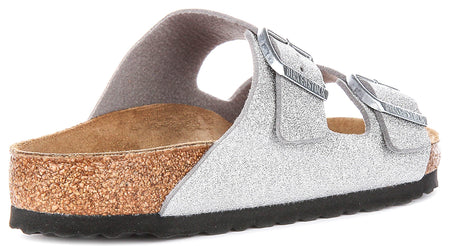 Sandali Birkenstock Arizona | Birko-Flor argento metallizzato - finitura metallizzata da donna - calzata regolare