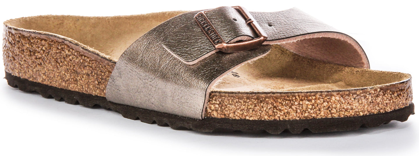 Birkenstock Madrid-sandalen | Taupe Birko-Flor voor dames
