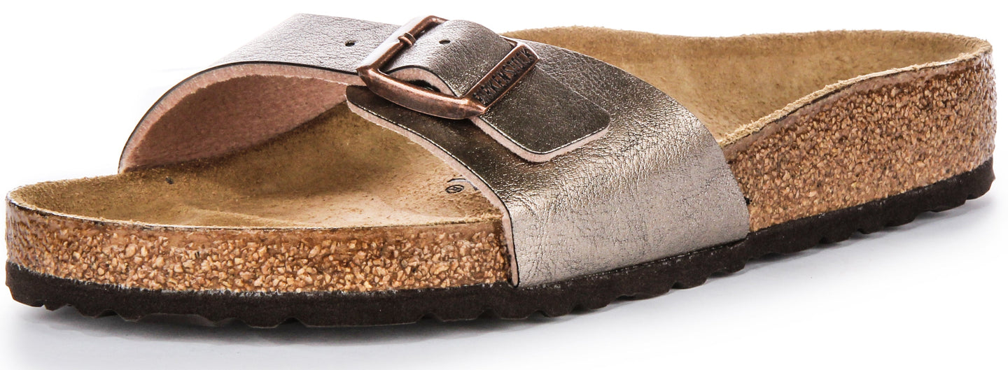 Birkenstock Madrid-sandalen | Taupe Birko-Flor voor dames