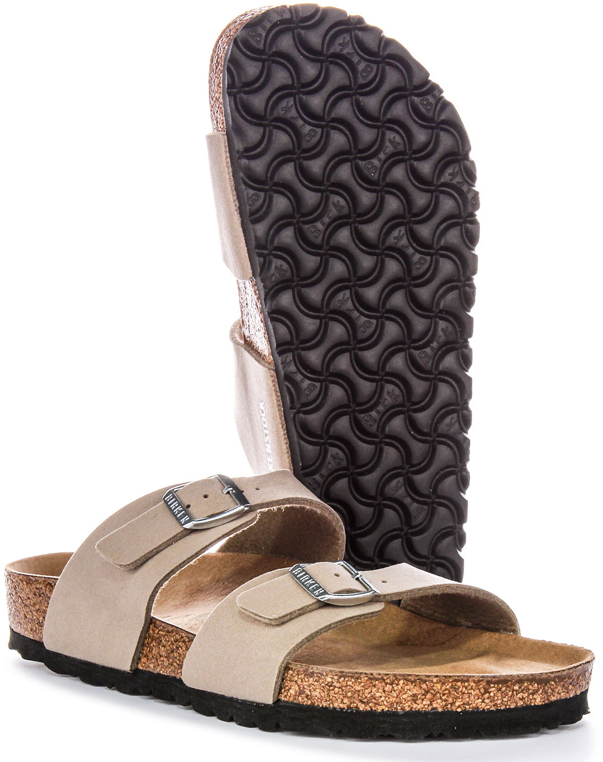 Zoccoli Birkenstock Sydney | Birko-Flor color tortora - Adatto ai vegani, da donna