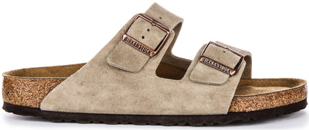 Birkenstock Arizona-sandaler | Taupe mockaläder – mjuk fotbädd för män och kvinnor