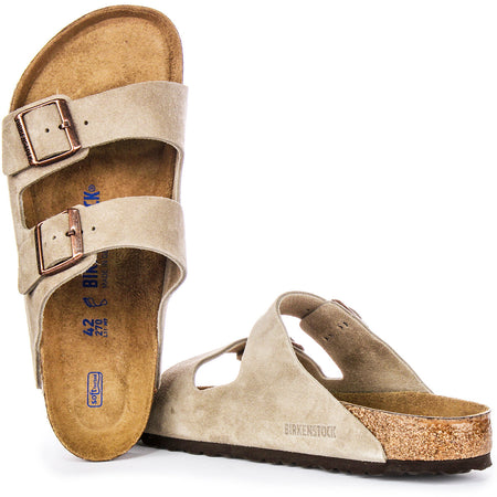 Birkenstock Arizona-sandaler | Taupe mockaläder – mjuk fotbädd för män och kvinnor