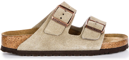 Birkenstock Arizona sandalen | Taupe suèdeleer - zacht voetbed voor dames - smalle pasvorm