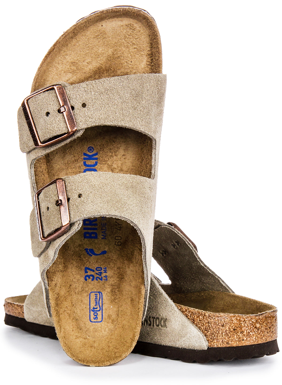Birkenstock Arizona sandalen | Taupe suèdeleer - zacht voetbed voor dames - smalle pasvorm