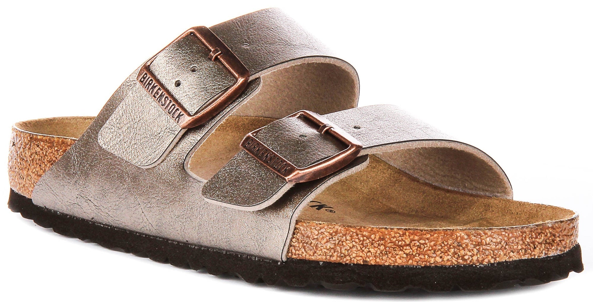Birkenstock Arizona sandales | Birko-Flor taupe pour femmes - coupe standard