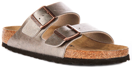 Birkenstock Arizona sandales | Birko-Flor taupe pour femmes - coupe standard
