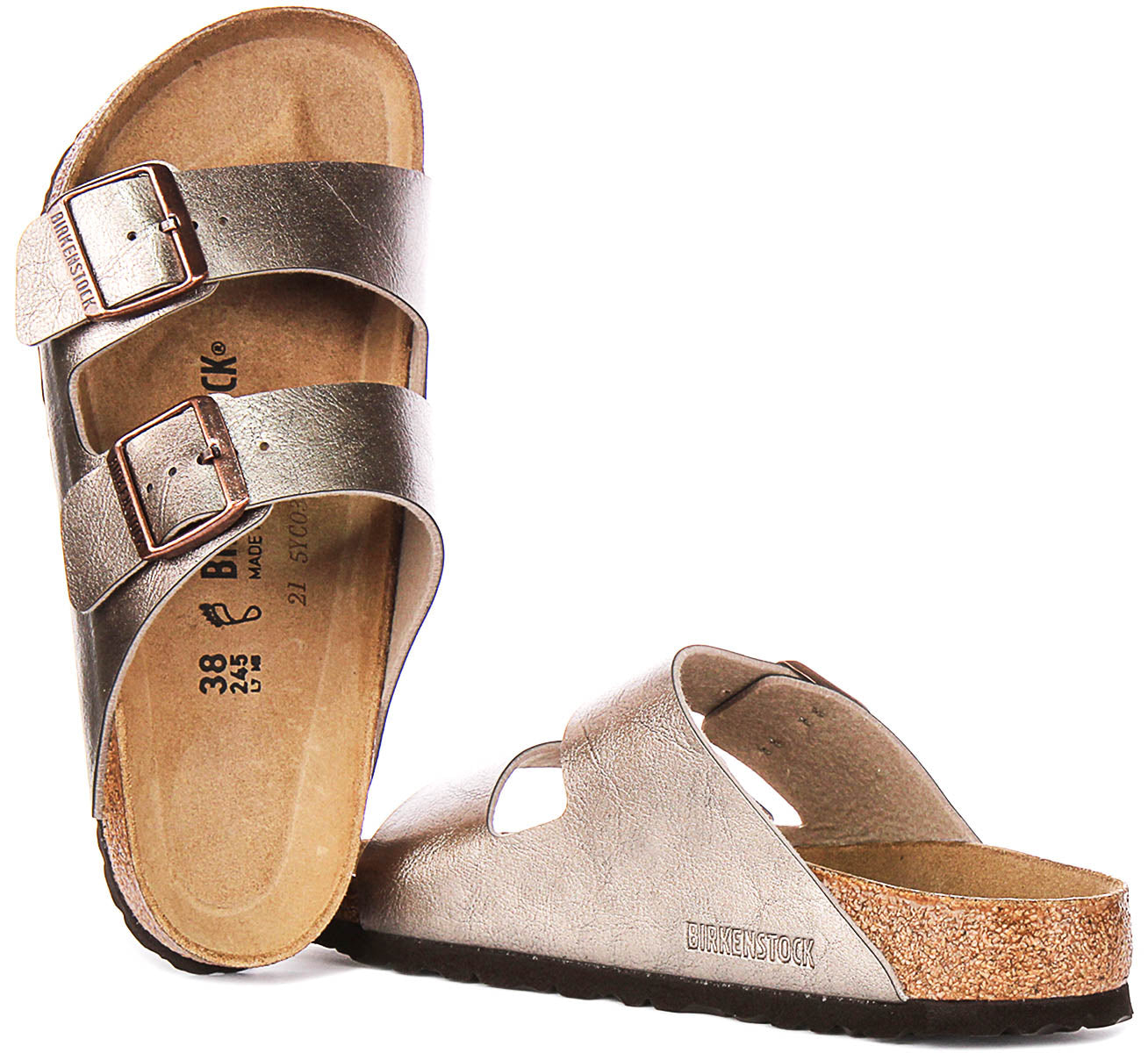 Birkenstock Arizona sandales | Birko-Flor taupe pour femmes - coupe standard