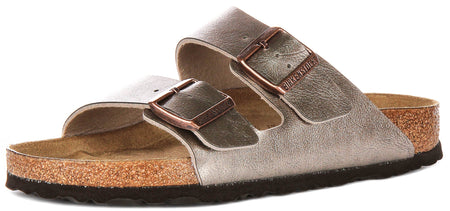 Birkenstock Arizona sandales | Birko-Flor taupe pour femmes - coupe standard