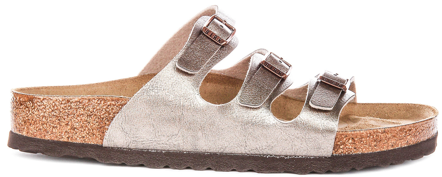 Sandali Birkenstock Florida | Birko-Flor color tortora da donna - calzata regolare