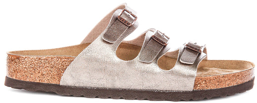 Sandali Birkenstock Florida | Birko-Flor color tortora da donna - calzata regolare