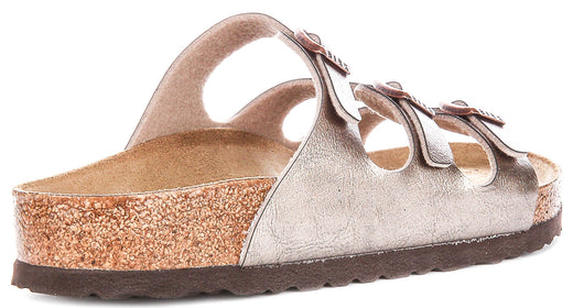 Sandali Birkenstock Florida | Birko-Flor color tortora da donna - calzata regolare