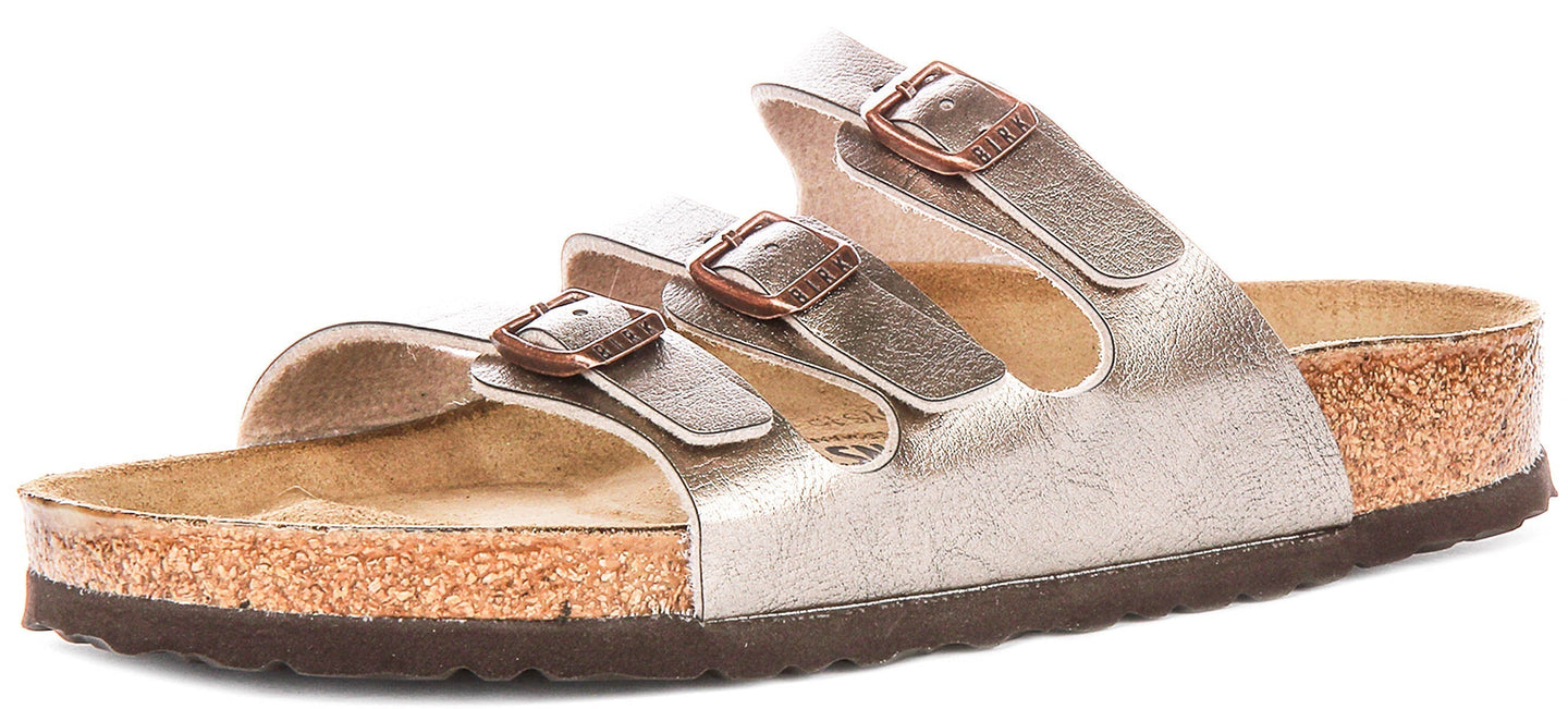 Sandali Birkenstock Florida | Birko-Flor color tortora da donna - calzata regolare
