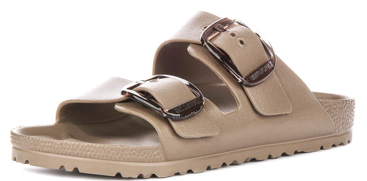 Sandalias Birkenstock Arizona | EVA topo, con hebilla grande, para mujer, horma estrecha