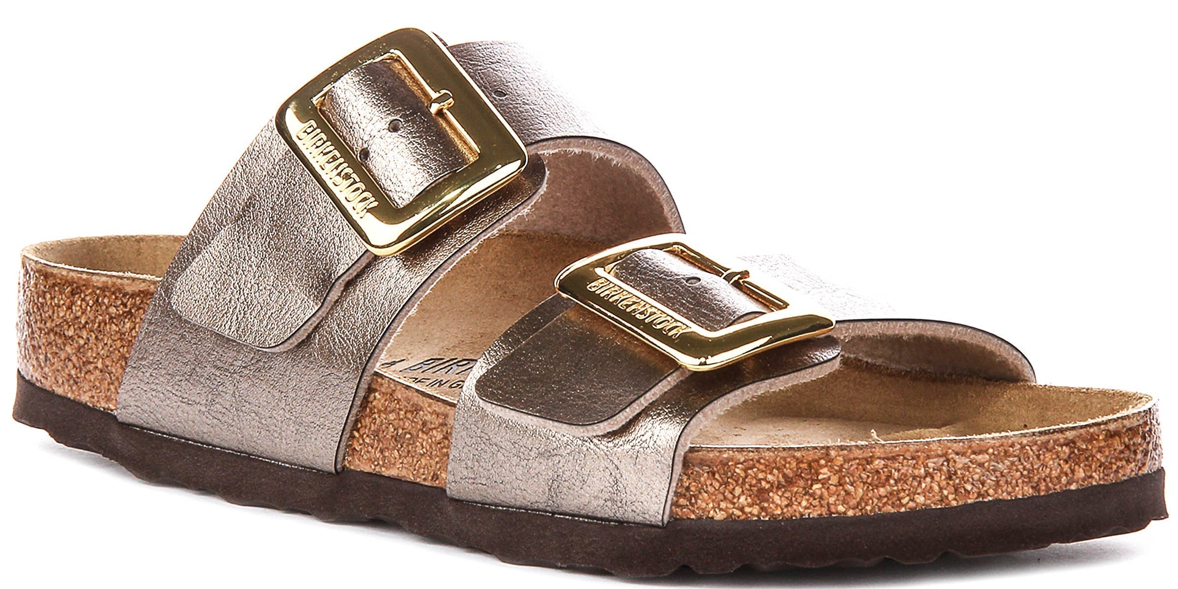 Sabots Birkenstock Sydney Cushion | en cuir suédé taupe pour femmes – largeur normale