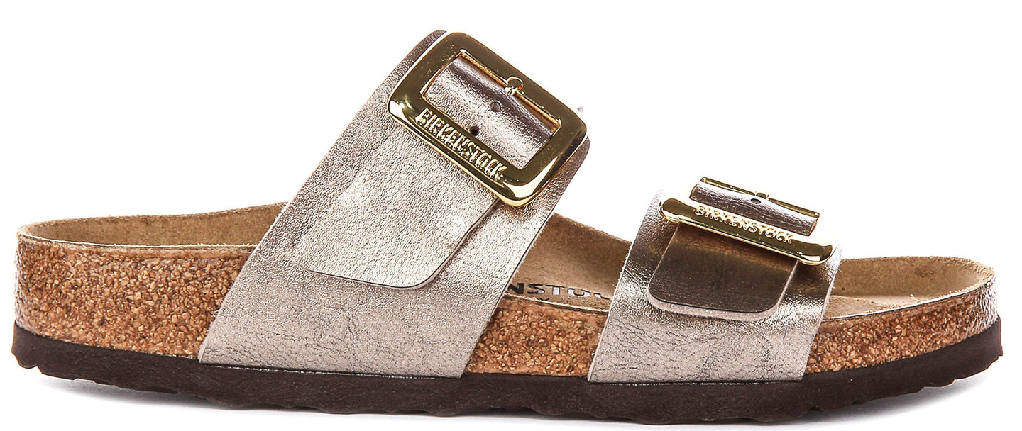 Zuecos Birkenstock Sydney Cushion | Piel de ante color topo, para mujer, horma regular