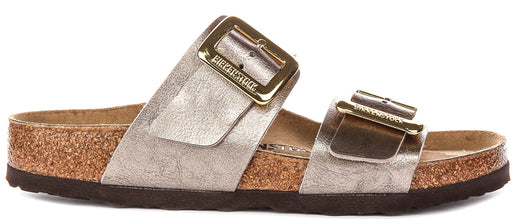 Zuecos Birkenstock Sydney Cushion | Piel de ante color topo, para mujer, horma regular
