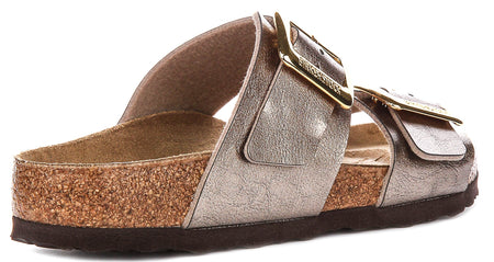 Sabots Birkenstock Sydney Cushion | en cuir suédé taupe pour femmes – largeur normale