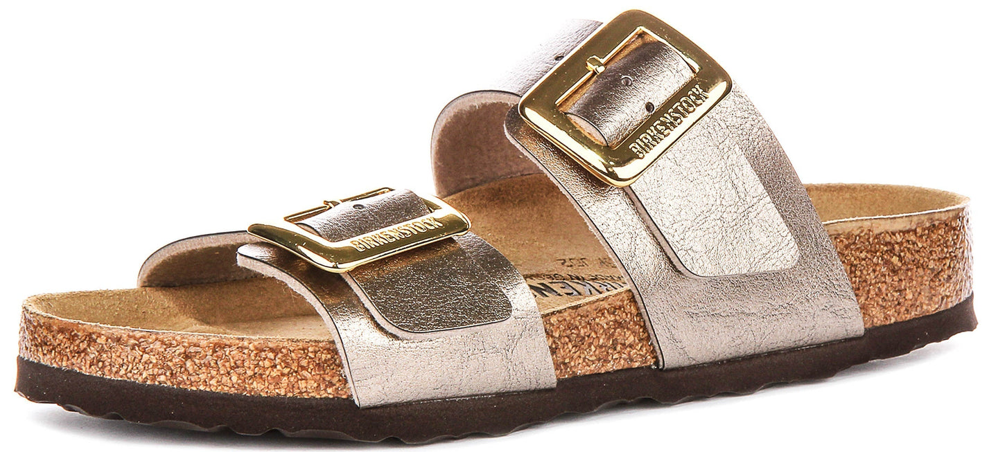 Zuecos Birkenstock Sydney Cushion | Piel de ante color topo, para mujer, horma regular