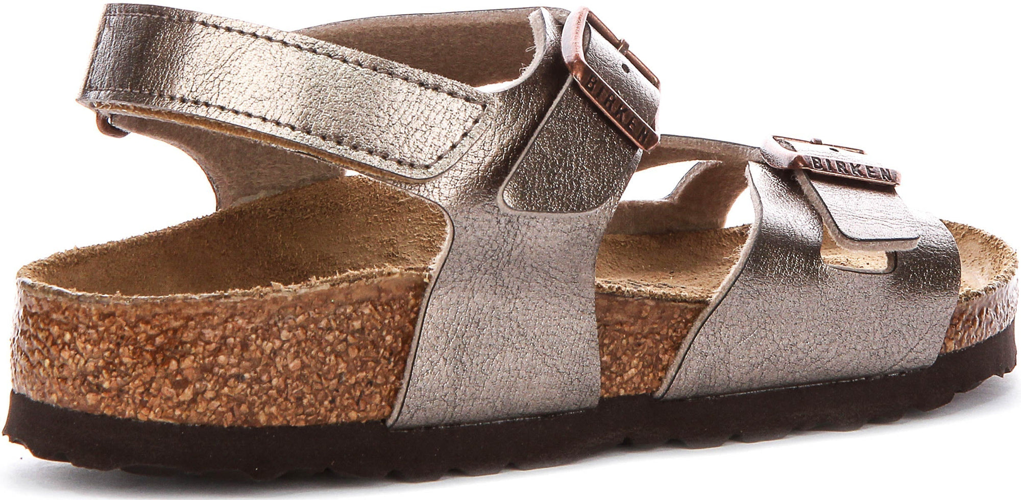 Sandali Birkenstock Rio | Birko-Flor color tortora per bambini - calzata stretta
