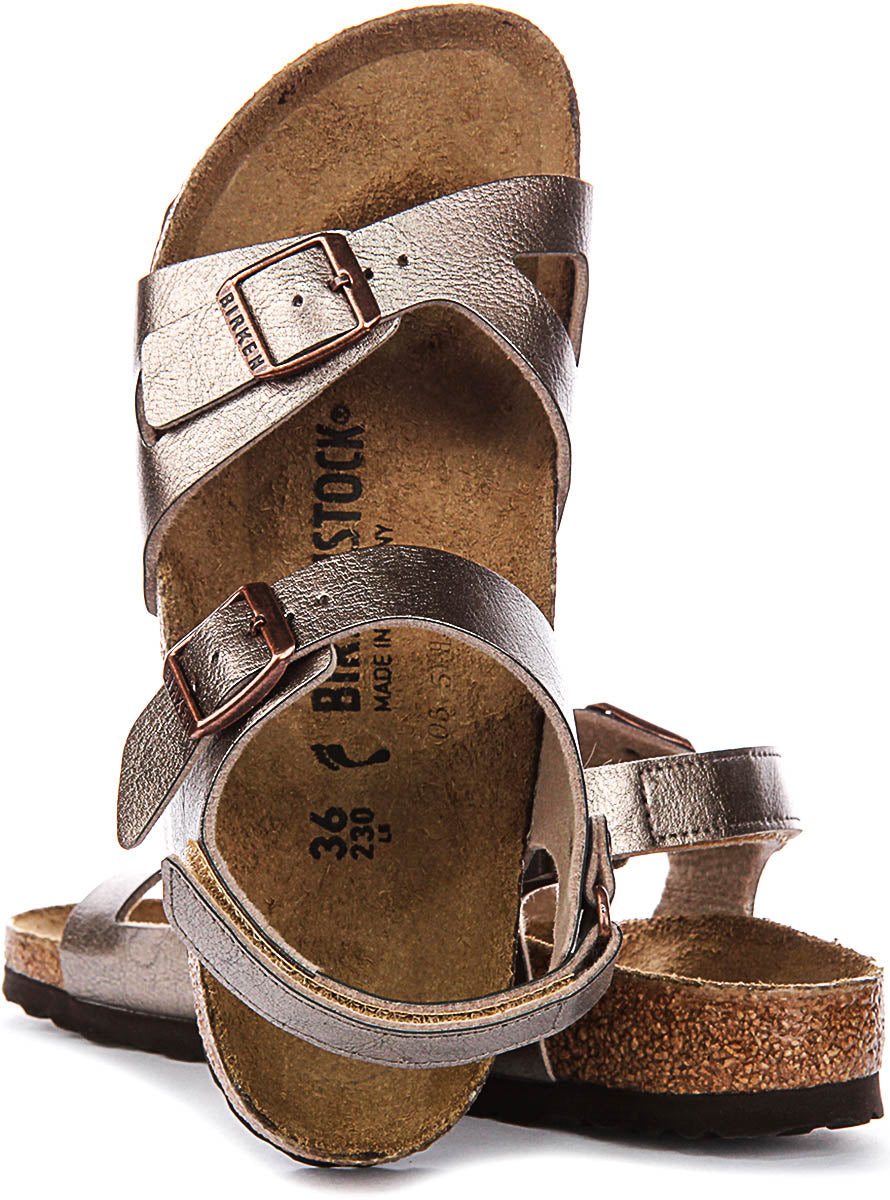 Sandali Birkenstock Rio | Birko-Flor color tortora per bambini - calzata stretta