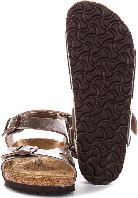Sandali Birkenstock Rio | Birko-Flor color tortora per bambini - calzata stretta