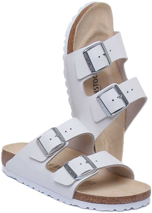 Sandali Birkenstock Arizona | Pelle nabuk bianca da donna